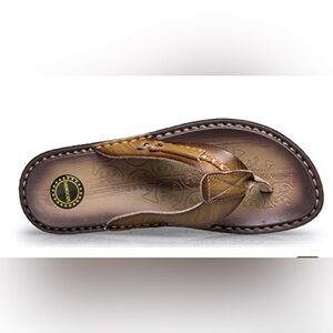 Norocos Men's Classical Comfortable Flip Flops Rubber
Slippers Leather 10
